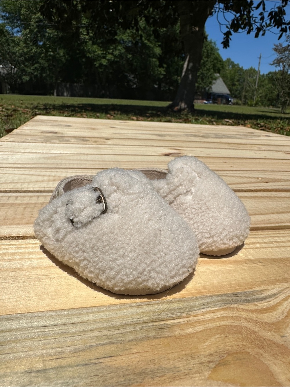Cozy Sherpa Baby/Toddler Slip-On Clogs in Cream